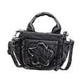 thumbnail image 3 of Bolso de hombro tipo shopper con cremallera, bolso de hombro estilo vaquero retro para mujer que se desplaza al trabajo. Negro, 3 of 9