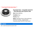 thumbnail image 2 of Rear Brake Rotor - Compatible with 2010 - 2022 Mercedes-Benz Sprinter 3500 2011 2012 2013 2014 2015 2016 2017 2018 2019 2020 2021, 2 of 2