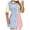 Blue, variant on Blouses Button-Down Shirts for Women Short Sleeve Casual Button Front Pocket Design Colorblock Shirt Dress
