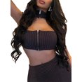 thumbnail image 3 of hirigin Women Summer Tube Tops, Solid Color Knitted High Collar Halter Neck Zipper Strapless Cropped Tops Slim Vest, 3 of 7