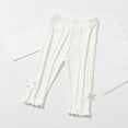 thumbnail image 3 of Efsteb Children's Kids Girls Pants Slim Thin Elastic Outer Pants With Bow Tie Solid Color Casual Soft Comfy Pant (White,7 Years), 3 of 4