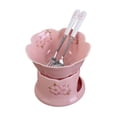 thumbnail image 3 of Olla para fondue Olla para fondue de queso con tenedor y cuchara Juego de cuencos para olla caliente derretida Juego para fondue Cuenco rosa, 3 of 9