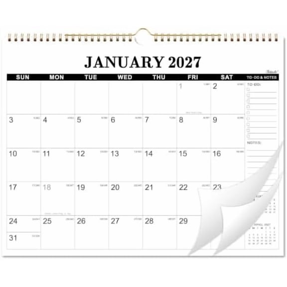 2027 Calendar - 2027 Wall Calendar, Jan 2027 - Dec 2027, 15" x 11.5"