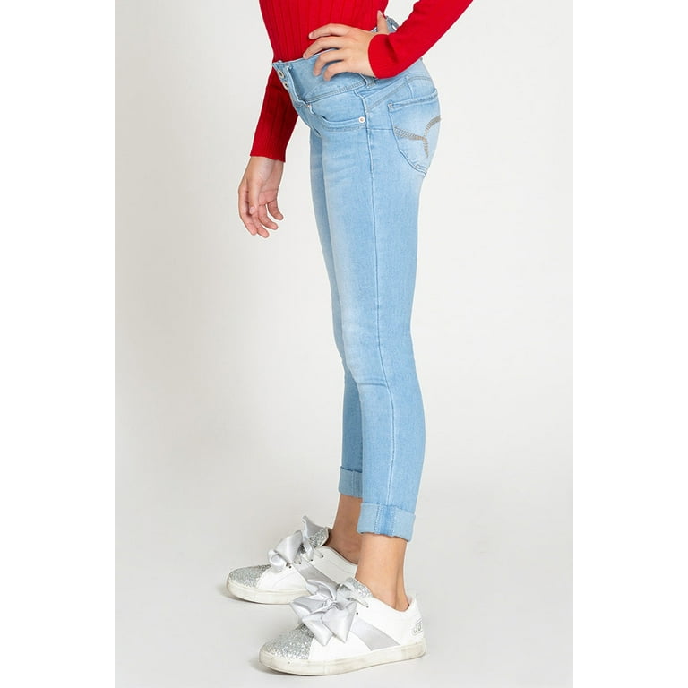 YMI Jeans Women’s Dixie Fit Size 11 Blue Distressed Rips Wide Leg Cuffed  Denim