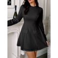 thumbnail image 5 of Women's Cutout Back Long Sleeve Mini Dress outer fabric ninety eight percent polyester and two percent elastane, 5 of 10