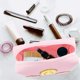 thumbnail image 4 of Makeup Bag Pu Leather Portable Waterproof Cosmetic Bag Travel Makeup Bag Organizer Travel Accessories Makeup Bag for Women Pink, 4 of 5