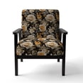 thumbnail image 4 of Designart "Harmonious Beige Rose Elegance" Black Rose Pattern Upholstered Accent Chair - Cottage Arm Chair For Living Room, 4 of 5
