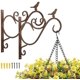 thumbnail image 1 of Soporte de planta montado en la pared de balcón, conjunto de 2 formas de pájaro europeo retro, gancho colgante de hierro forjado, para linternas de cesta con tornillos, decoración al aire libre para G Feliz Sencillez, 1 of 4