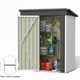 thumbnail image 4 of Homall 5 x 3 ft Outdoor Storage Shed, Metal Garden Tool Shed with Floor Frame & Lockable Doors for Patio Backyard Lawn, White, 4 of 7