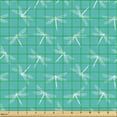 thumbnail image 2 of Ambesonne Dragonfly Fabric by the Yard Upholstery, Simple Minimalist Motif, 3 Yards, Turquoise and White, 2 of 5