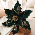 thumbnail image 5 of Flor de Pascua navideña con purpurina, árbol de Navidad, flores rojas, blancas, rosas y verdes, cabeza de flor colgante, decoración navideña de Año Nuevo, 5 of 5
