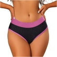 thumbnail image 2 of Gapacks Comfortable Women's Panties M, Hot Pink, Stretchy Nylon Spandex Blend, Color Block Wide Waistband, No Roll Down, Geometric Pattern, Everyday Wear, 2 of 8