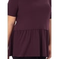 thumbnail image 5 of Wright's Women's Plus Size Short Sleeve Crew Neck Classic Peplum Top/Blouse, 1X-4X, 5 of 6
