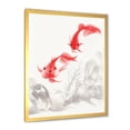 thumbnail image 2 of Designart 'Ancient Gold Fishes' Nautical & Coastal Framed Art Print, 2 of 4