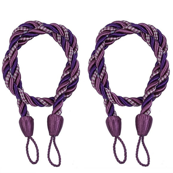 Qonioi Curtain Rope Tiebacks, 2PCS Nautical Decor Window Curtain Cord Buckle, Heavy-Duty Polyester Tie Backs for Shower Room Living Room Door Hanger