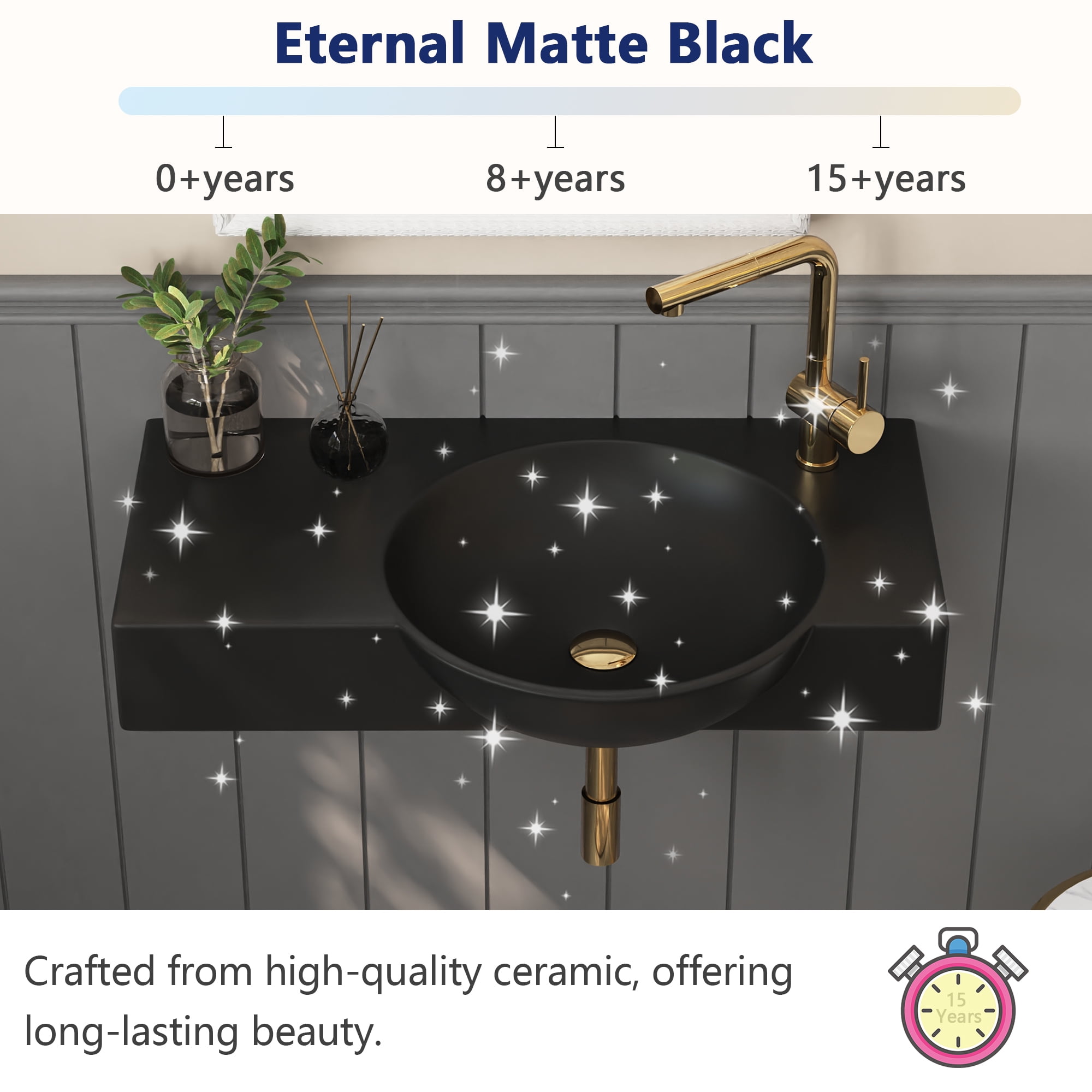 DV-1WS0125RB 30'' x 18'' Rectangular Vitreous China Wall Mount Bathroom Sink with Faucet Hole