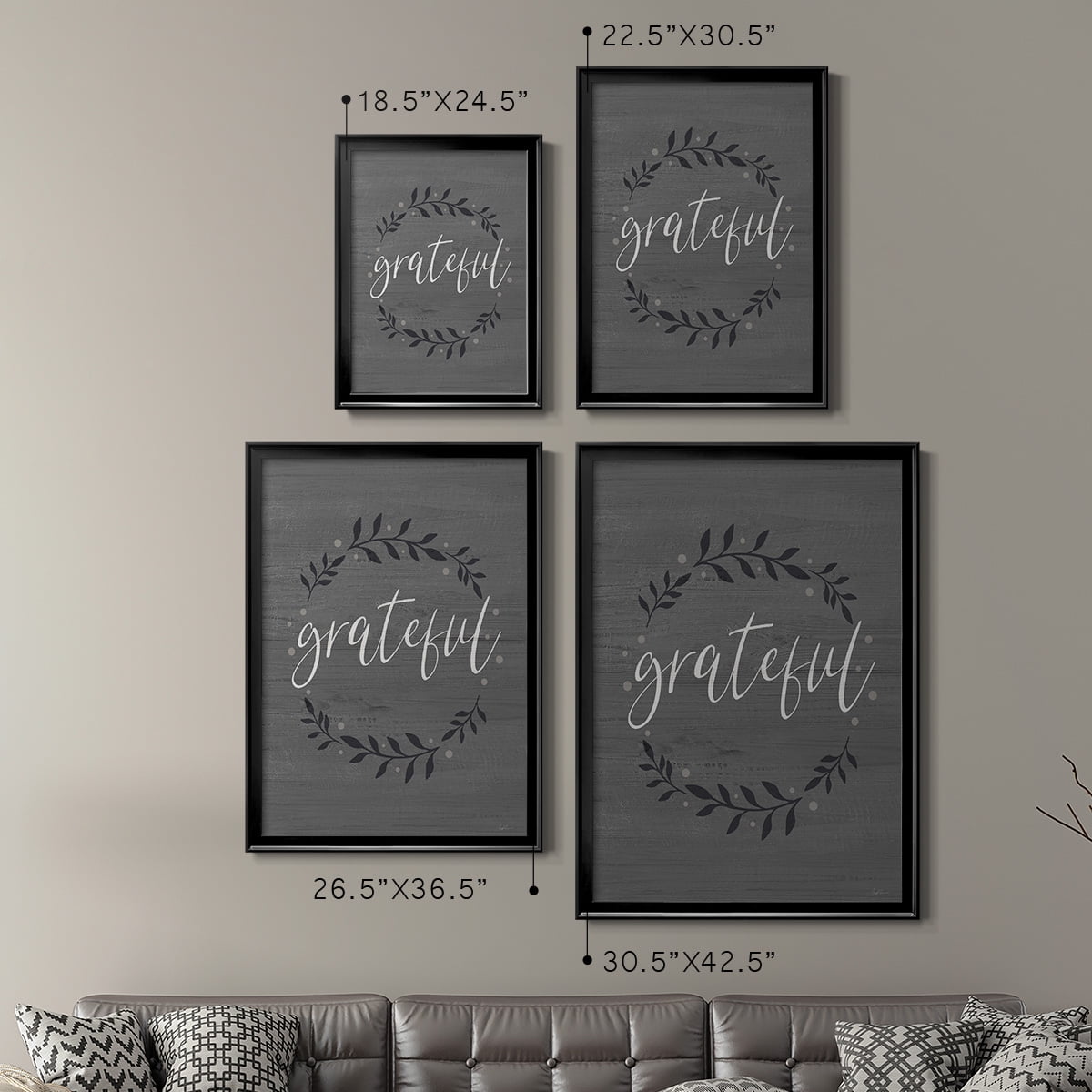 Grateful Wreath Premium Classic Framed Print - Ready to Hang