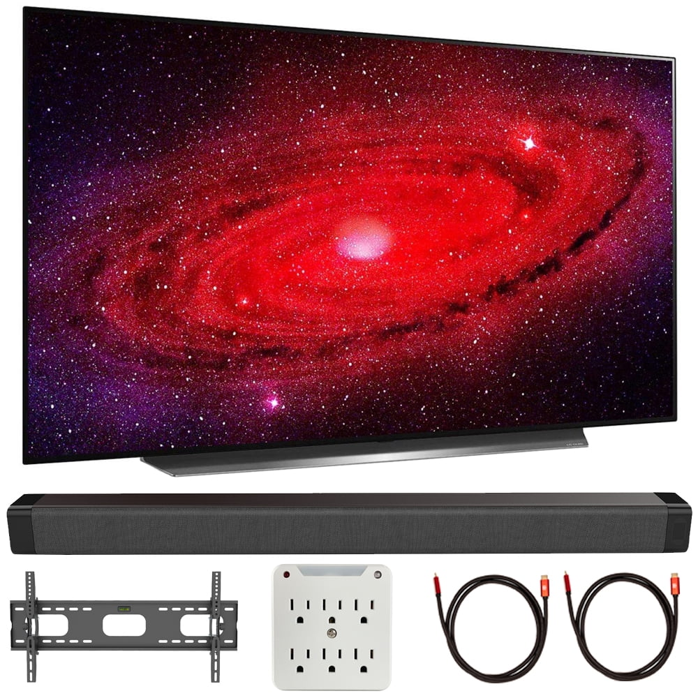 LG OLED77CXPUA 77" CX 4K Smart OLED TV with AI ThinQ (2020 Model) with Deco Gear Home Theater
