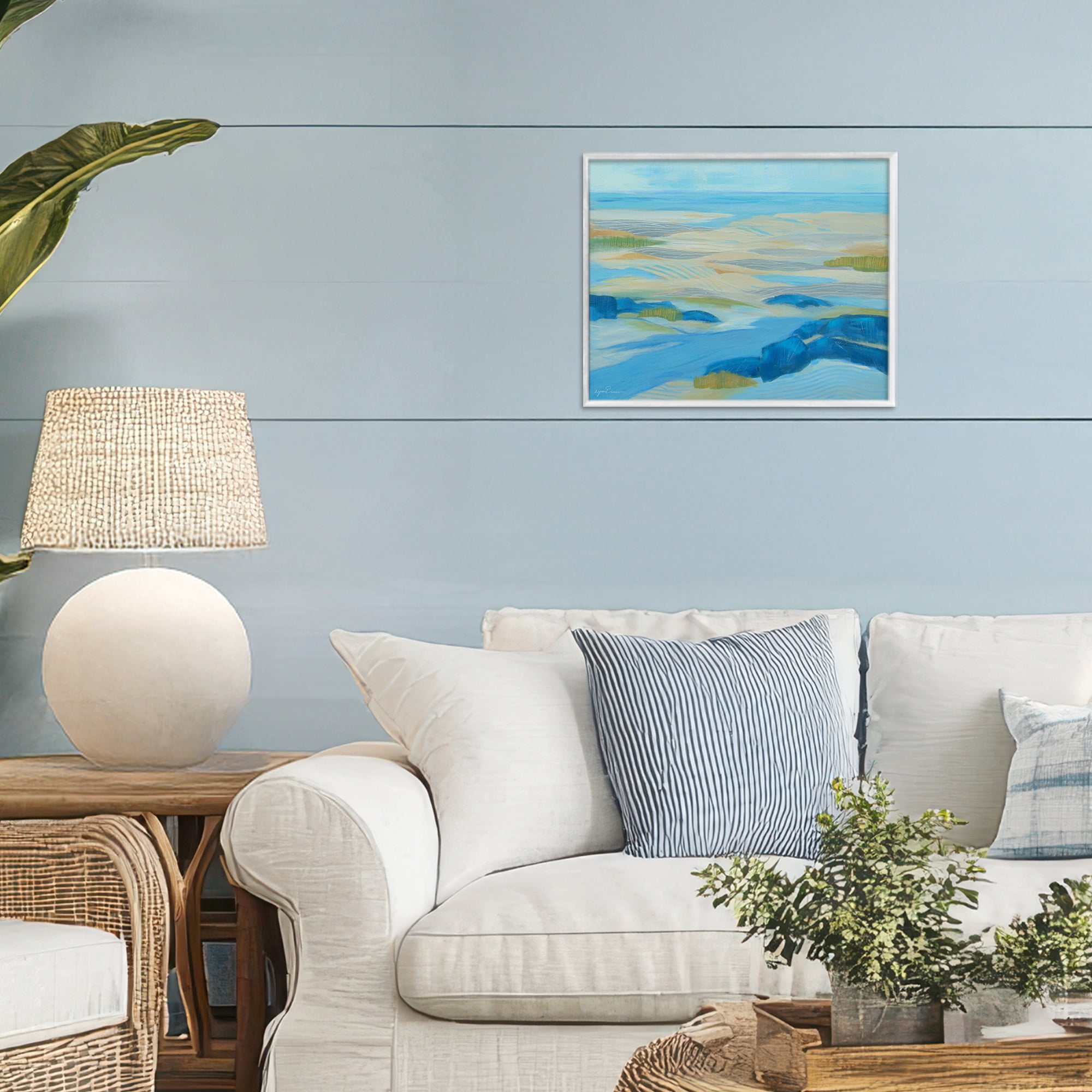 Stupell Industries Coastal Walk Among Dunes White Framed Giclee Art, design by Lynn Ericson Fine Art