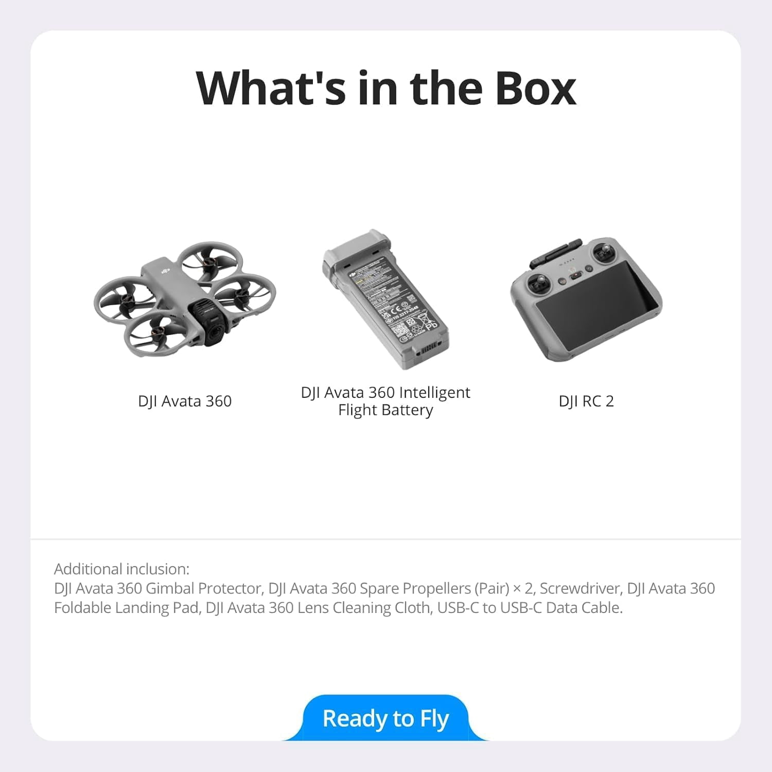 DJI Avata 360 (RC 2), 360° Drone With 1-Inch 8K 360° Imaging for FPV & Aerial Filming, Includes RC 2 With a Built-In Screen for Precise Control, 1 year NYC Care