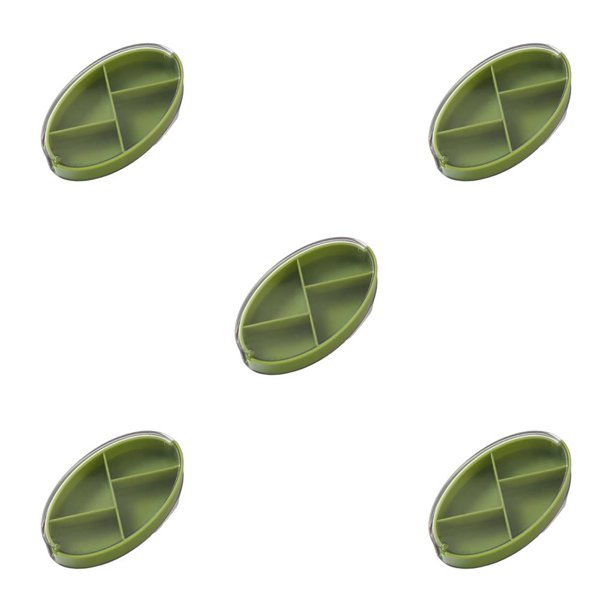 Inteprter pastillero portátil giratorio 4 celosías dispensador sellado collar de azúcar pendientes organizador contenedor de cuidado de la salud verde Verde 5piezas Inteprter CBP187033