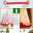 thumbnail image 5 of Amijoy 7.5FT Pre-Lit Snow Flocked Pink Christmas Tree 1100 Tips w/ 450 Lights & 8 Modes, 5 of 7