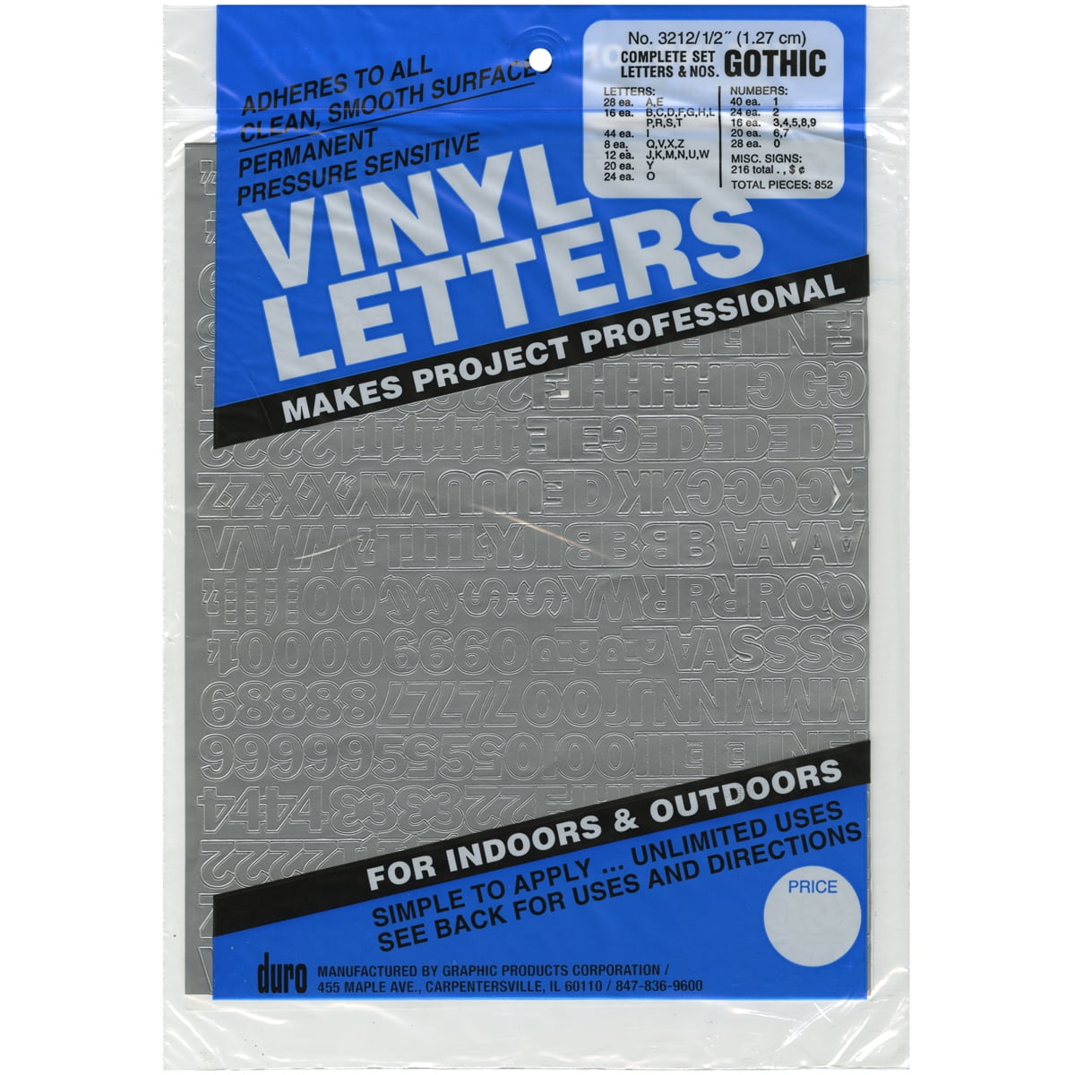 Permanent Adhesive Vinyl Letters And Numbers 3 Walmart Com