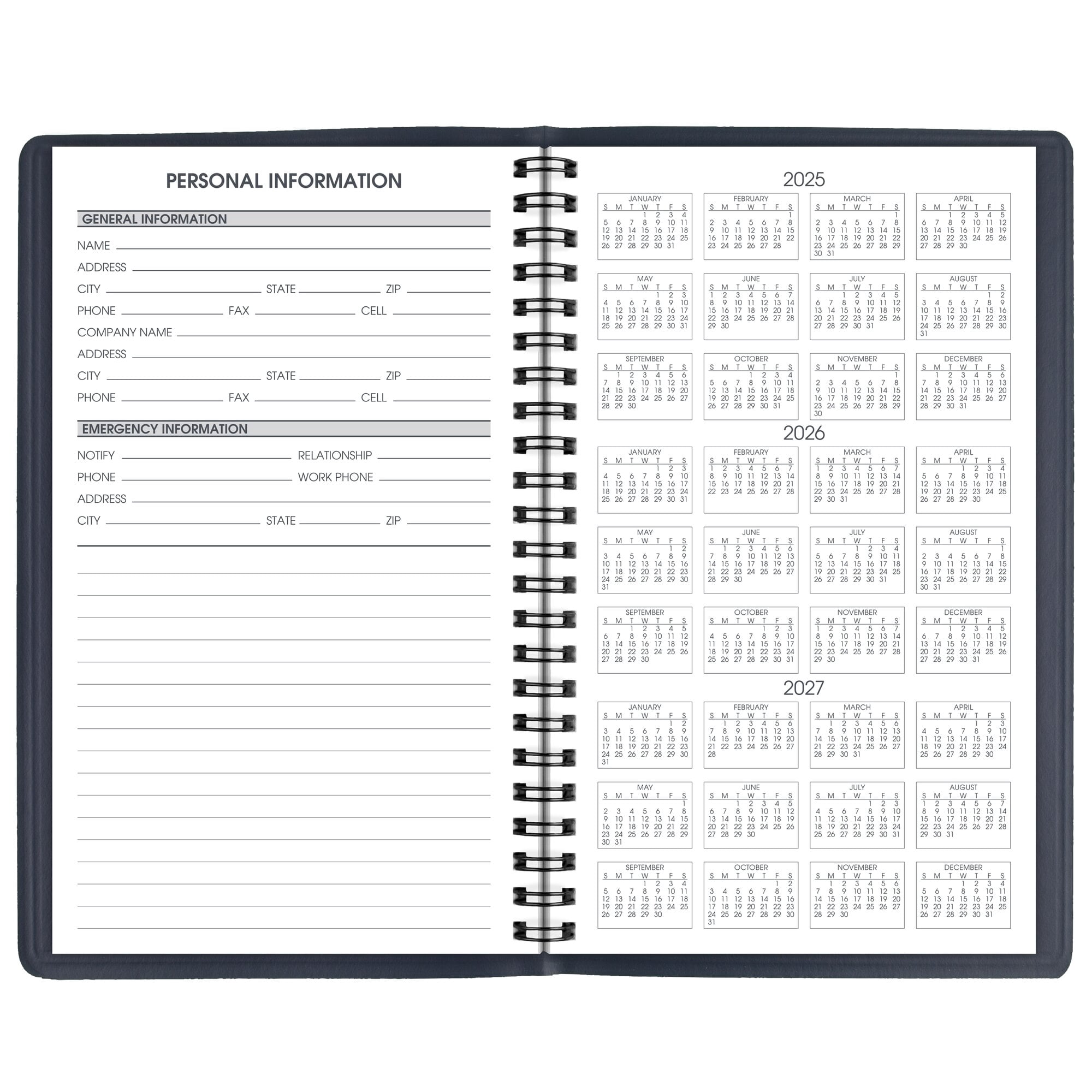 AT-A-GLANCE 2026 Weekly Appointment Book Planner Navy Small 5 x 8 - Weekly