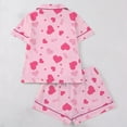 thumbnail image 5 of WCJM Plus Size Pajamas for Women Set Women's Button Thin Soft Short Sleeve Shorts Set Two-Piece Set Women's Shorts Suit, 5 of 6