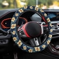 thumbnail image 3 of Uorisanigo Hibiscu 15 Inch Steering Wheel Cover Flower Fluffy Steering Wheel Cover with Elastic Edge Easy to Install Car Steering Wheel Protector for Winter Novelty Car Accessories Gift for Wife, 3 of 8