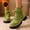 #161-Mint Green, variant on Taylonsss Women's Round Toe Front Lace-Up Low Heel Ankle Boots with Fleece Lining for Winter Warm Comfortable Non-Slip Casual Short Boots