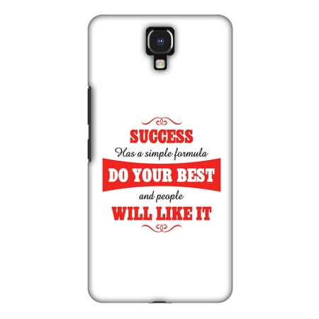 Infinix Note 4 Case - Success Do Your Best, Hard Plastic Back Cover. Slim Profile Cute Printed Designer Snap on Case with Screen Cleaning