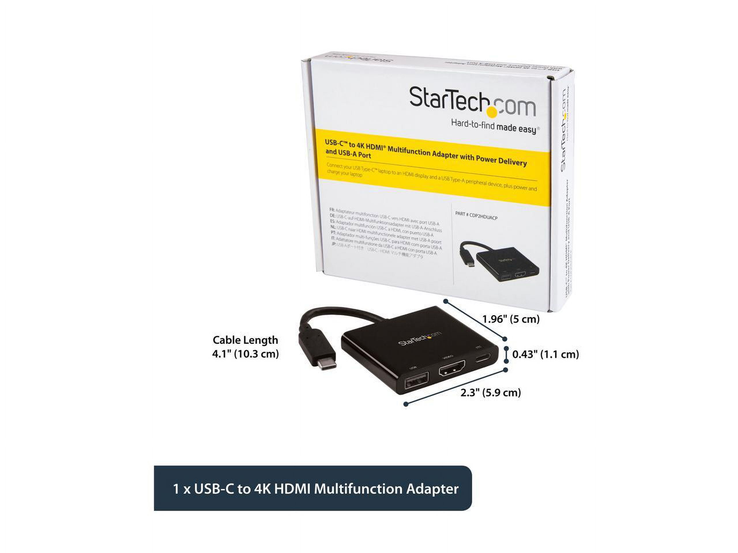 StarTech.fr Adaptateur multiport USB C, USB-C vers vidéo HDMI 4K