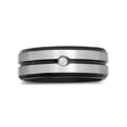 thumbnail image 3 of steel nation jewelry mens stainless steel 8mm diamond accent two-tone black wedding band - mens ring, 3 of 3