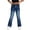 Blue, variant on Little Girls Baggy Ripped Jeans Wide Straight Leg High Waisted Denim Pants Size 8-9T ,Blue