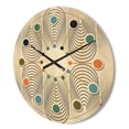 thumbnail image 3 of Designart 'Black and White Geometric Pattern IV' Mid-Century Modern Wood Wall Clock, 3 of 5