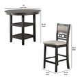 thumbnail image 2 of Benjara 5 Piece Counter Height Table with Open Geometric Back Chairs- Gray, 2 of 8
