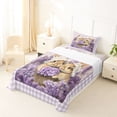 thumbnail image 5 of Erosebridal Rustic Lavender Flowers Twin Sheet Sets,Cute Cartoon Rabbit Bedding For Girls Kids 3-Piece, 5 of 6