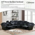 thumbnail image 4 of Power Recliner Sofa Sectional Couches with LED Light for Living Room,Leather Reclining Corner Sectional Sofa with 2 Recliner Seats,Cup Holder,Storage Console for Home Theater Seating, Black, 4 of 6