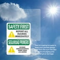 thumbnail image 6 of (2 Pack) Report All Injuries Immediately OSHA Safety First Sign, 6 of 7