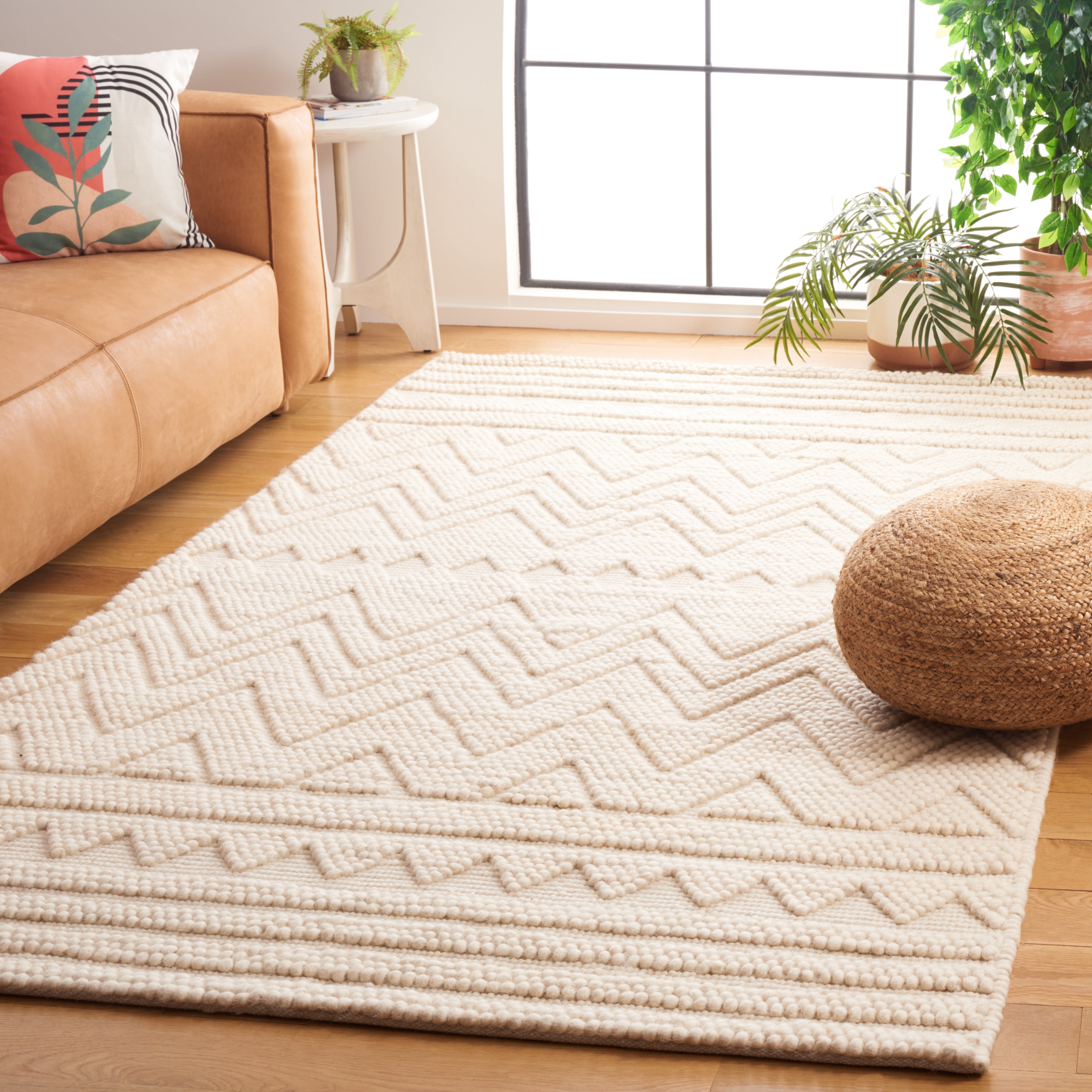 SAFAVIEH Natura Braylon Striped Area Rug, Light Beige, 8' x 10'