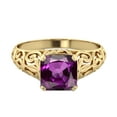 thumbnail image 5 of Amethyst 2 CT Ring 14K Yellow Gold Vintage Art Deco Filigree, 5 of 7