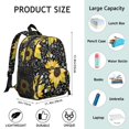 thumbnail image 3 of Floral and Bee Students Backpack - Rustic Yellow Sunflower and Butterfly Pattern with Vintage Farmhouse Style, Lightweight Waterproof School Bag for Students, 3 of 6