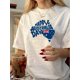 thumbnail image 1 of Women'S Vintage Crew Neck T-Shirt, Happy Australia Day Geometric Print, Polyester 100%, Short Sleeve, Regular Length, Summer Knit Fabric Top, 200g/m², 1 of 6