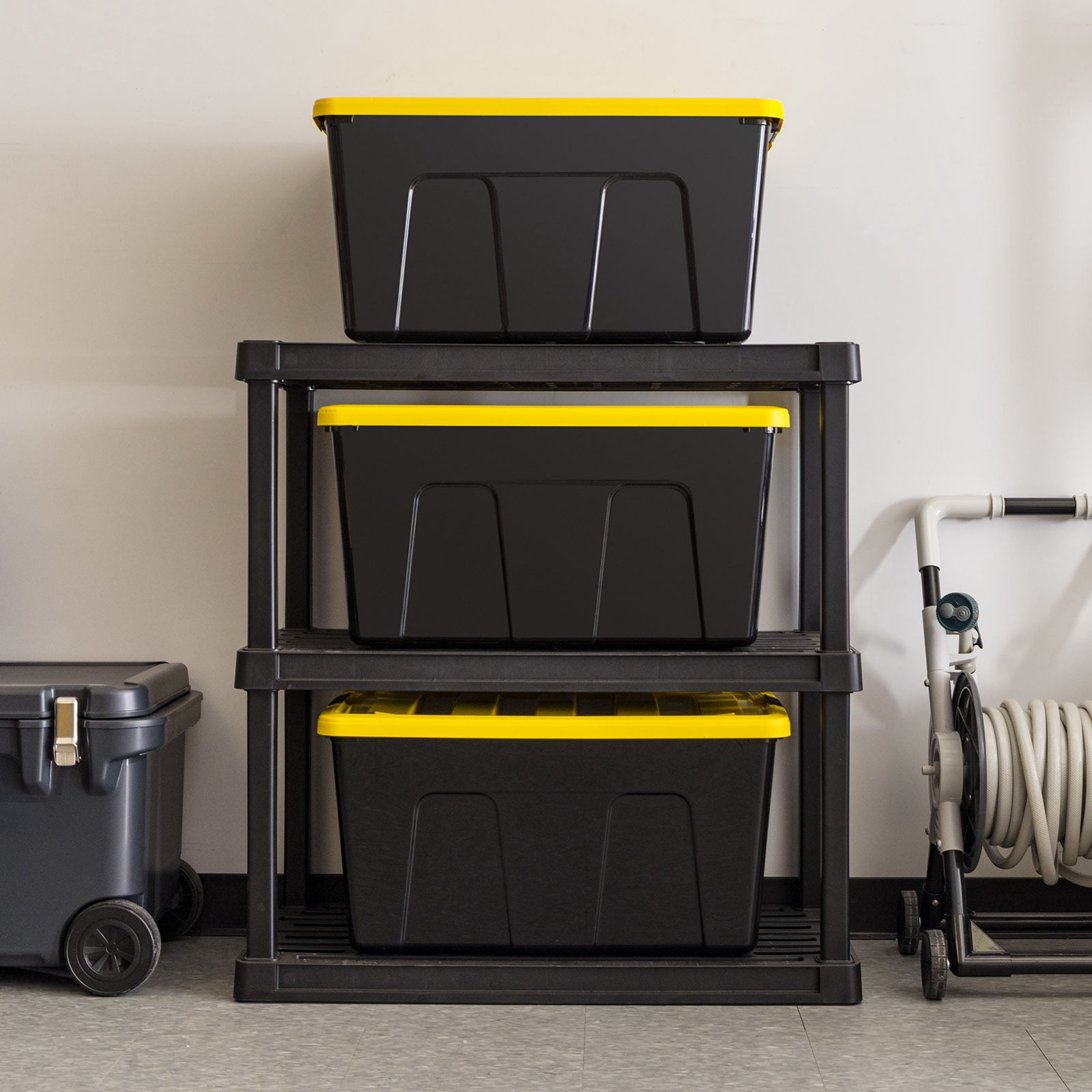 IRIS 94 Qt. Plastic Storage Bins with Lids, Stackable Storage Containers, Totes, 3 Pack