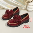 thumbnail image 6 of Xfvqtps Loafers for Women with Bow Color Blocking Thick Sole Patent Leather Slip on Office Work Business Dressy Casual Shoes, 6 of 9