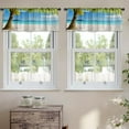thumbnail image 2 of LALILO Kitchen Curtain Valance Green Tree White Sand Beach Rod Pocket Window Curtain 52"x 18" Set of 2, 2 of 5