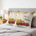 thumbnail image 6 of Pillow Covers 20x20 Set of 2, Sunflower Truck Square Throw Pillow Covers for Couch/Sofa/Living Room, Yellow Floral Summer Botanical Elegant Pastoral Decorative Soft Pillowcases for Couch, 6 of 9