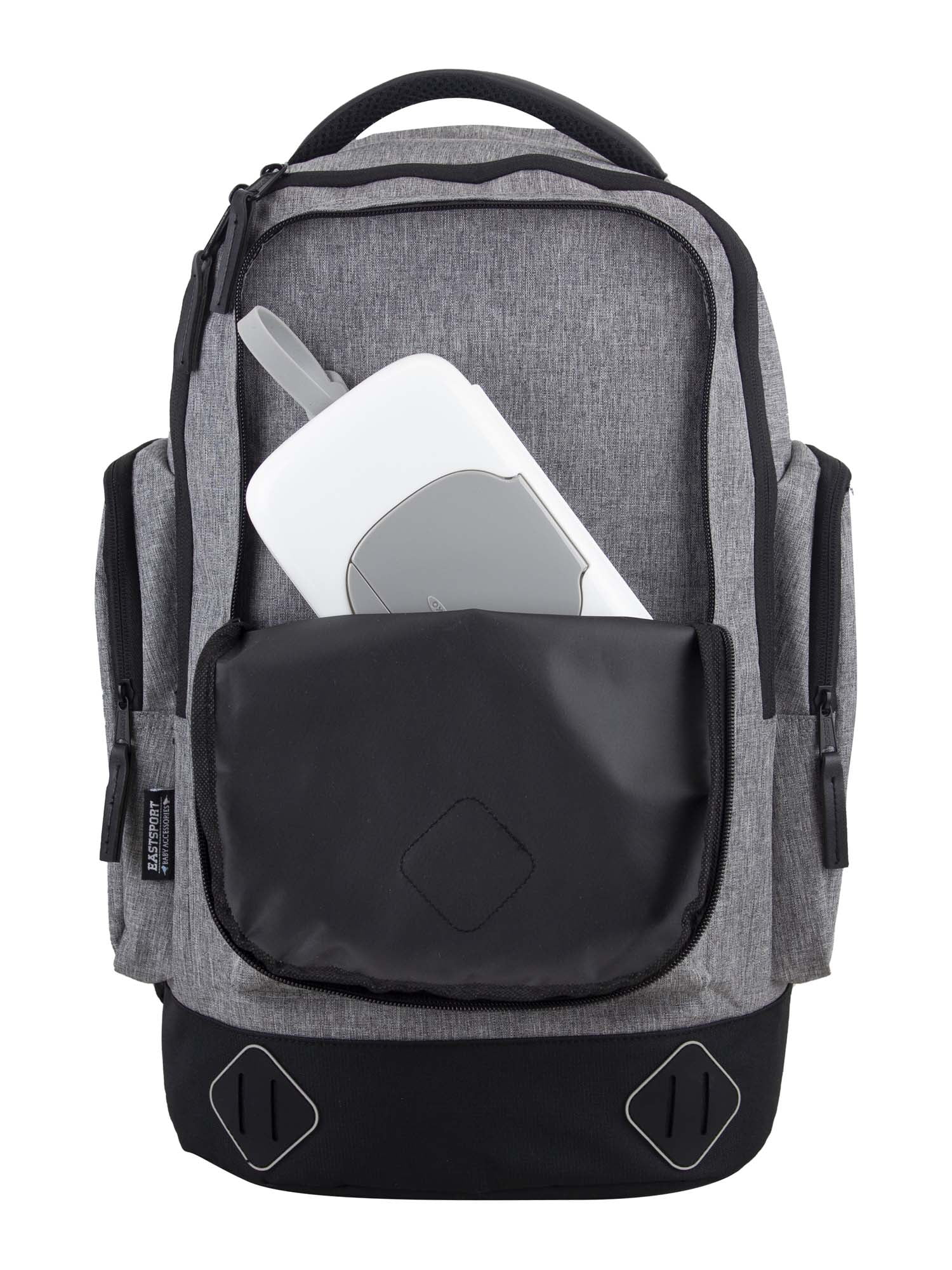 Eastsport Lenox Diaper Backpack Bag with Changing Pad, Grey
