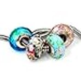 thumbnail image 3 of Set of 4 Handmade Faceted Murano Glass Charm Bead with Roses for Charms Bracelets, 3 of 3